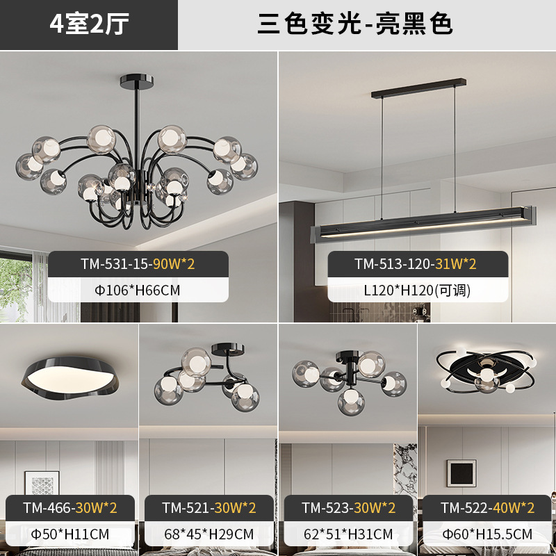 2025新款意式极简客厅吊灯轻奢简约现代大气魔豆分子灯具全屋套餐|undefined