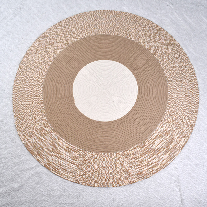 Estera de mesa hogar nórdico tejido hilo de algodón gradiente occidental placemat simple montaña decoración de escritorio tazón estera de aislamiento