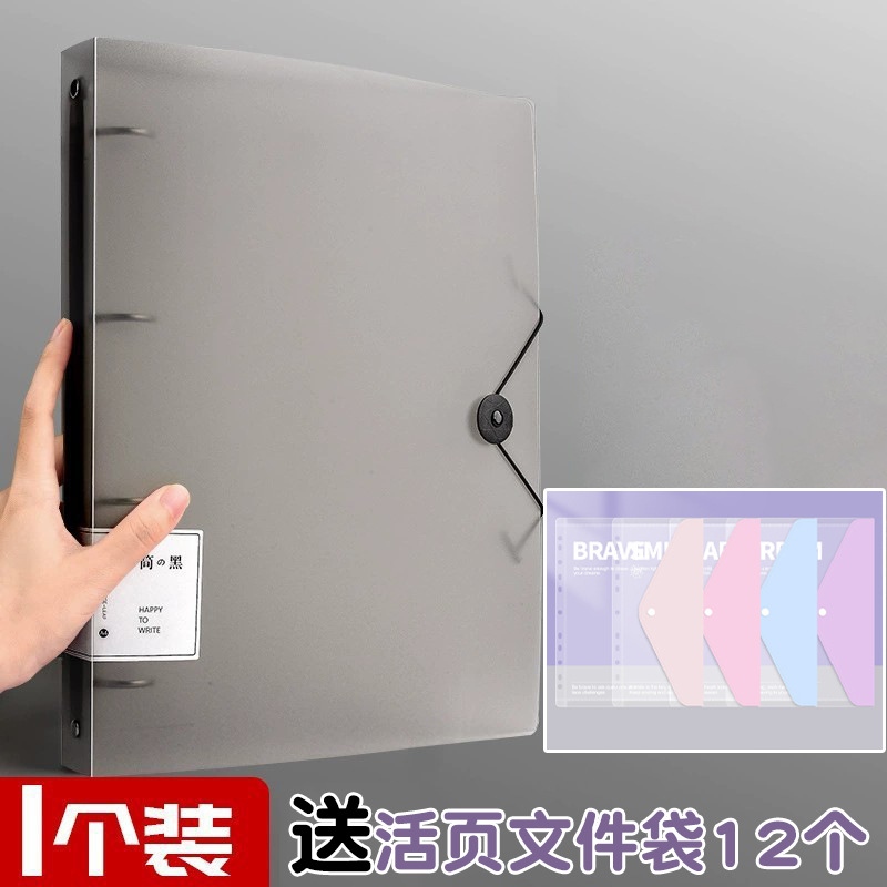 Negro Transparente - Incluye 12 Páginas Interiores (Un Paquete con Clip Mejorado)