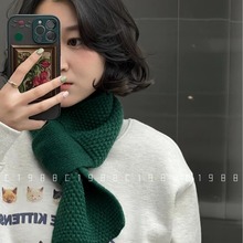 东大门自留玉米纹围巾交叉针织不扎羊毛混纺韩国东大门代购