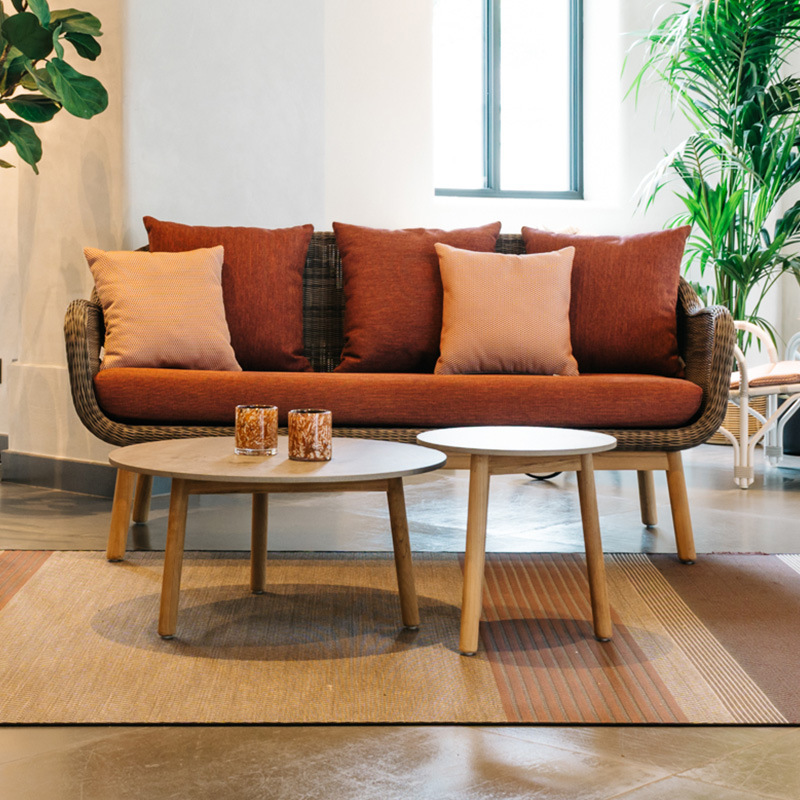 Sofá de exterior para patio, jardín, casa de huéspedes, muebles de ocio, balcón al aire libre, conjunto de sofás de ratán impermeables y resistentes al sol