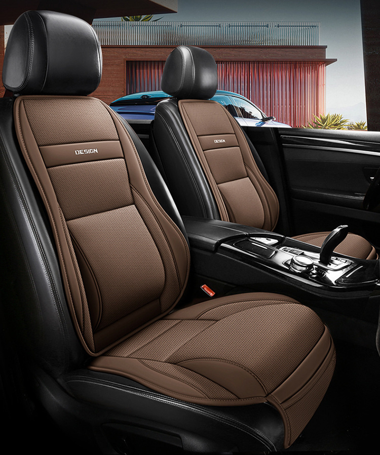 Cross-Border Special Supply of Car Seat Cushions for Five Seats, Universal with Lumbar Support and Leg Rest, Four-Season Universal Car Seat Cushions, Breathable Seat Covers