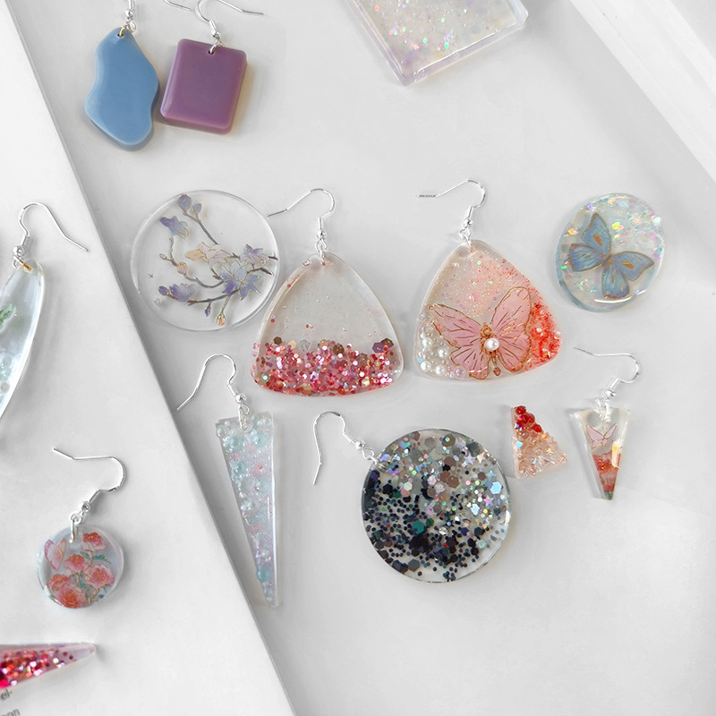 Jiahuimei DIY pendientes geométricos resina epoxi pendientes irregulares molde de silicona