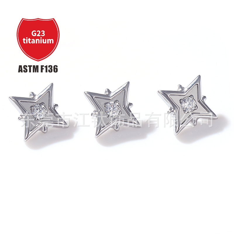 Pointed titanium steel lip stud product view