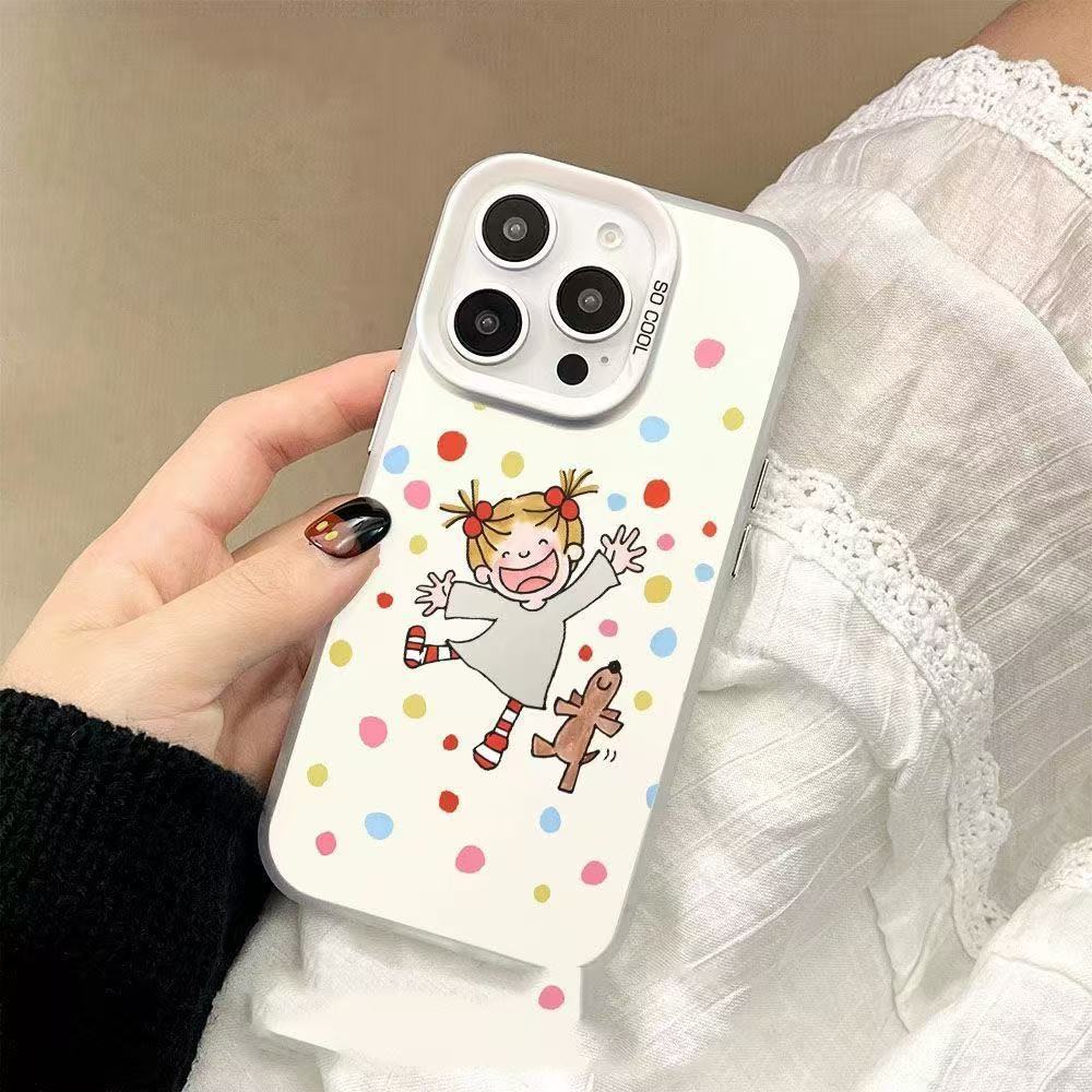 Nueva chica feliz para iPhone 16 funda para teléfono móvil Apple 15promax/14 anti-caída 13pro12 /11