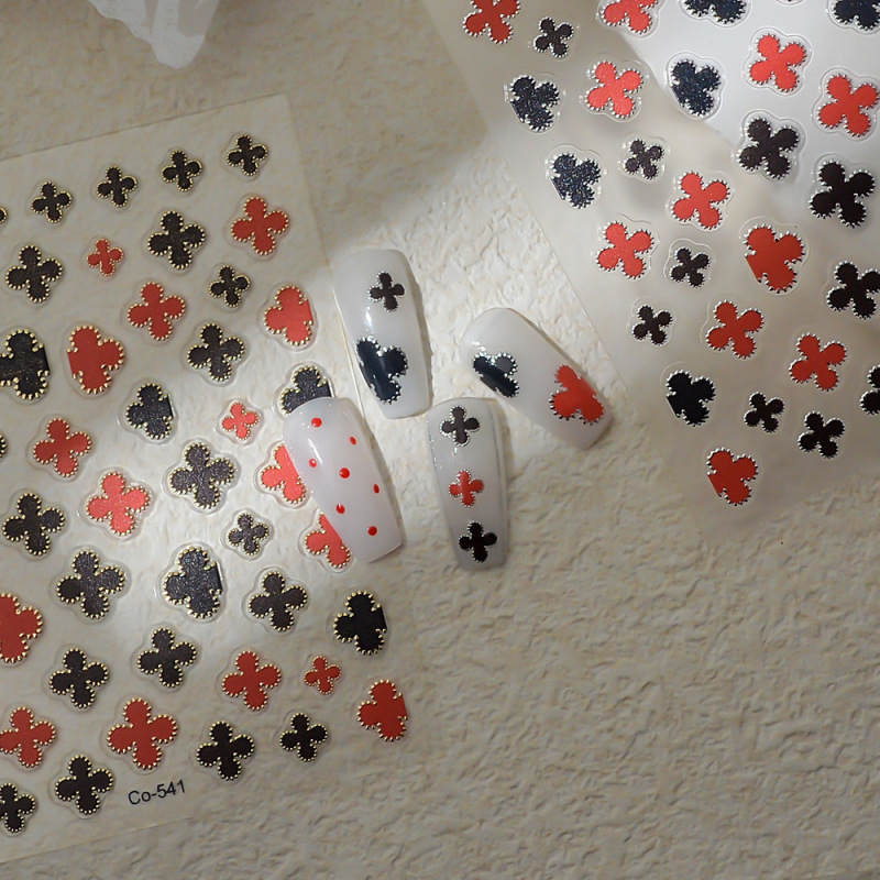 New Style Lucky Four-Leaf Clover Nail Stickers with Gold Foil Adhesive Backing, Popular Modern Simple and Exquisite Decoration Wholesale New Style Lucky Four-Leaf Clover Nail Stickers with Gold Foil Adhesive Backing, Popular Modern Simple and Exquisite Decoration Wholesale