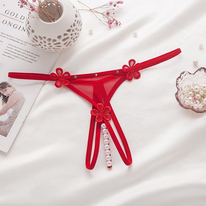 Japanese -style non -trace embroidered thong female hot one line of…