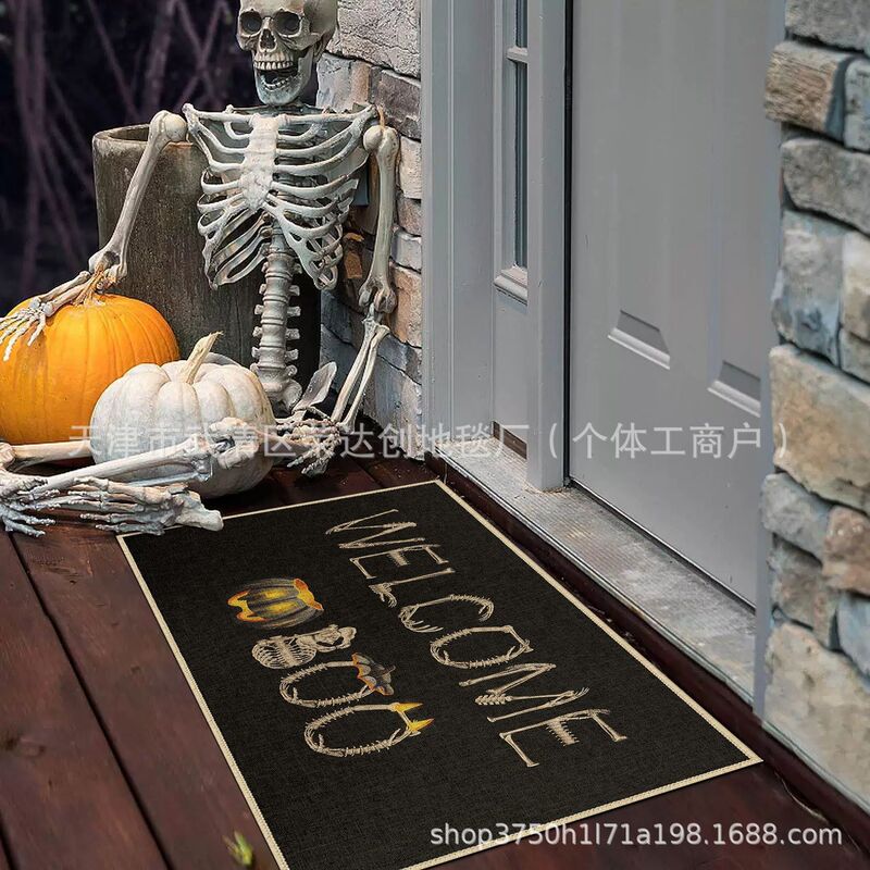 Amazon Temu ハロウィンゴーストフロアマット、汚れにくい玄関ドアマット、バスルーム吸収性フットマット、リビングルーム装飾フロアマット|undefined