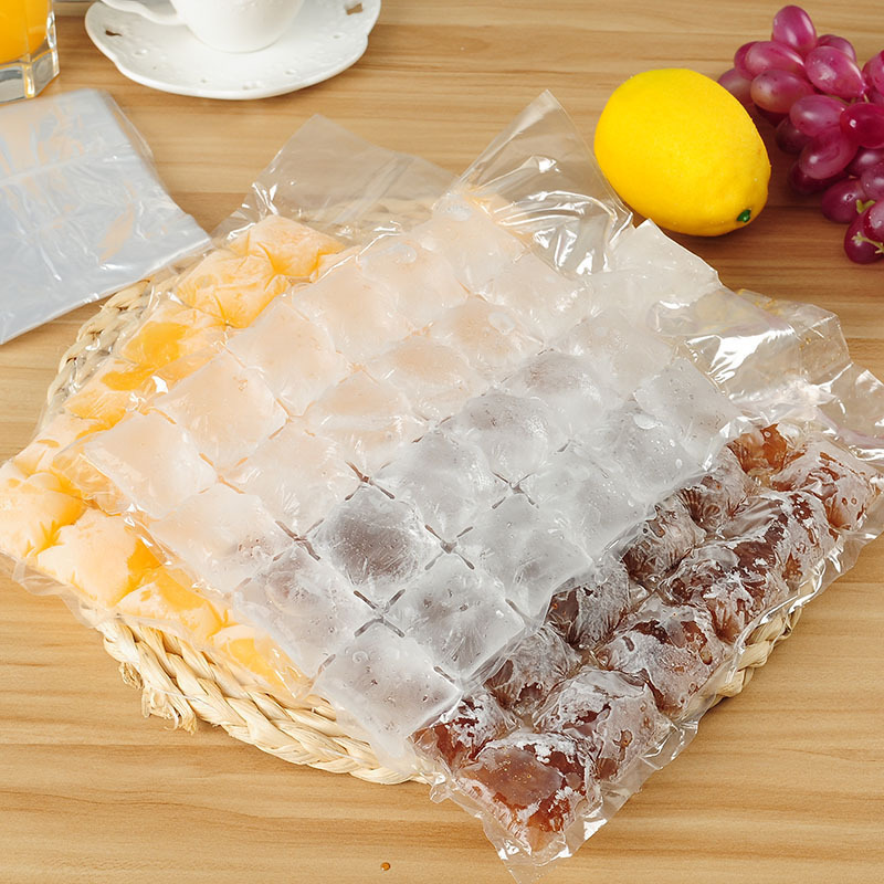 Disposable ice bag self-sealing plastic ice tray bag grinder 24 grids 10 pieces filled with water ice making fresh-keeping bag manufacturer