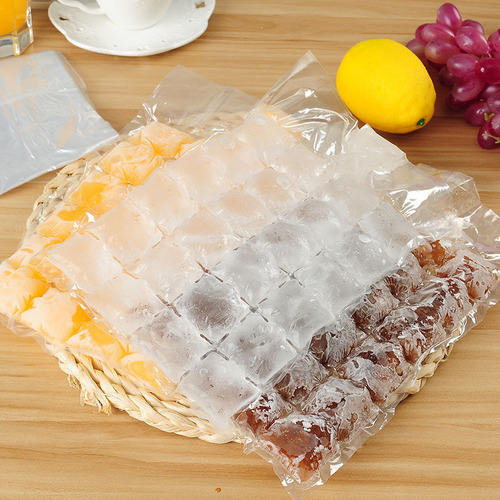 Disposable ice bag self-sealing plastic ice tray bag grinder 24 grids 10 pieces filled with water ice making fresh-keeping bag manufacturer