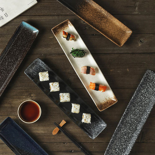 15-inch rectangular plate ceramic extra-long dish plate snack plate snack sashimi home sushi plate tableware