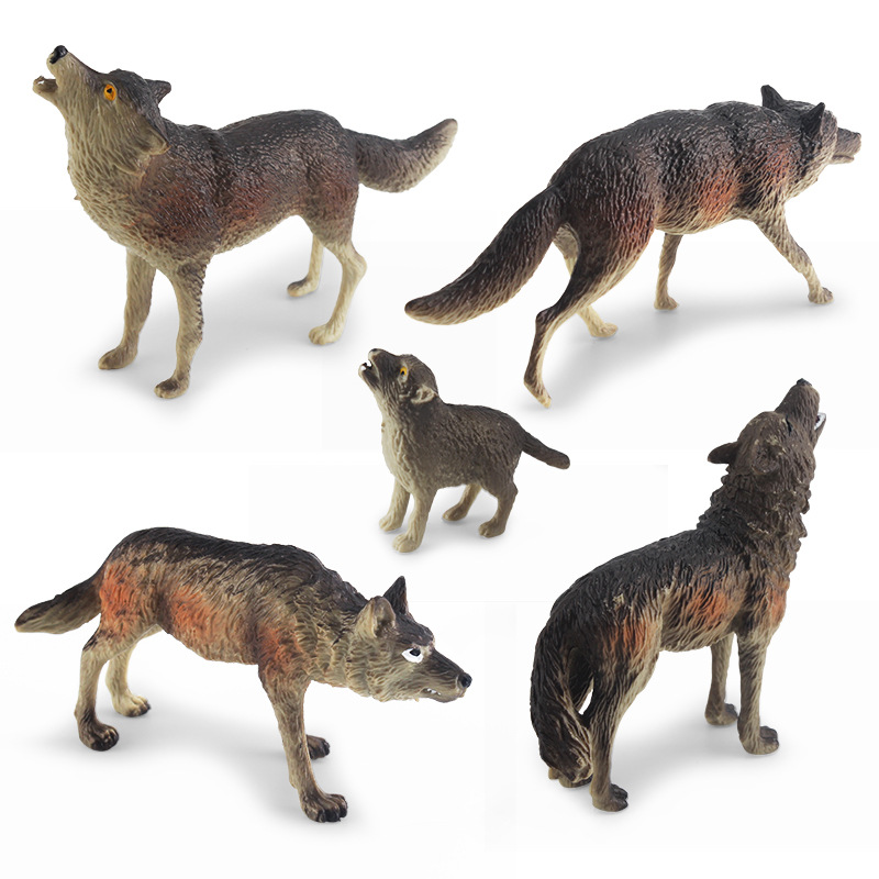 Simulación transfronteriza bosque animal modelo de lobo cognición educativa para niños Lobo niño rugiendo Lobo presa Lobo decoración juguete