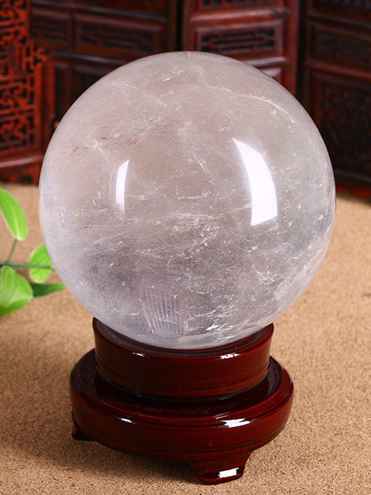 天然白水晶球 水晶原石风水摆件开业家居礼品批发跨境
