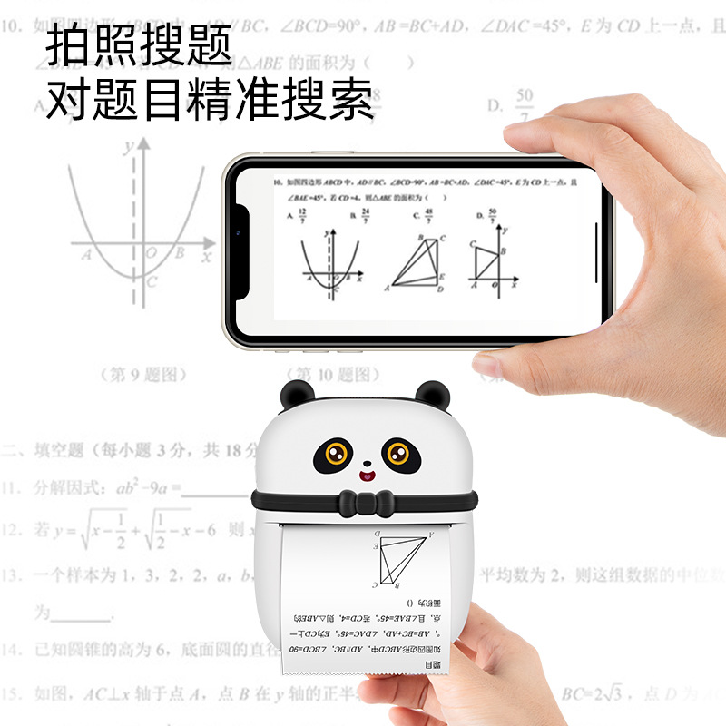 Cross-border Panda Wrong Answer Printer Student Pocket Portable Bluetooth Photo Scanning Quiz Home Thermal Printing Manufacturer