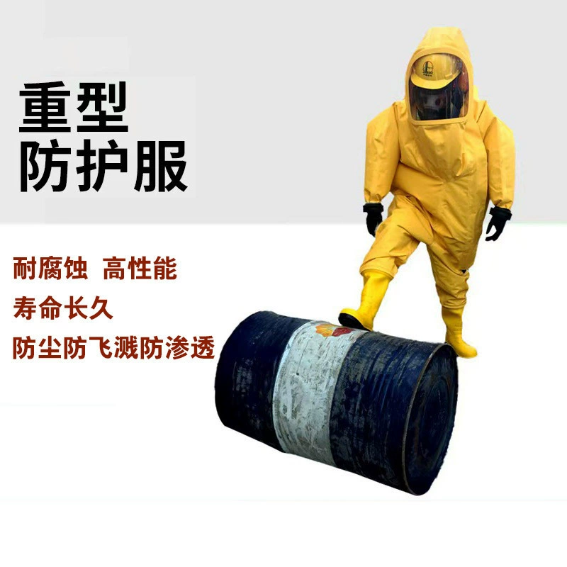 Полностью закрытая цельная сверхпрочная защитная одежда от химикатов, устойчивая к кислотам и щелочам, защитная одежда с защитой от брызг, встроенная одежда для химической изоляции.