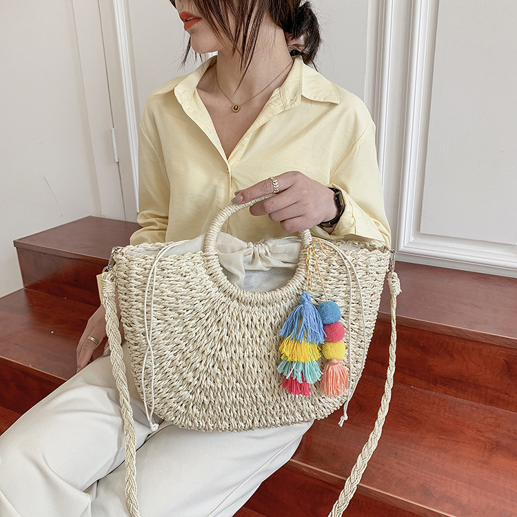 Large Straw Square Bag display picture 1