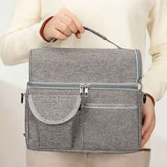 Double-layer ice bag cross-border thickened aluminum foil double-layer insulation bag crossbody portable enlarged lunch box insulation bag