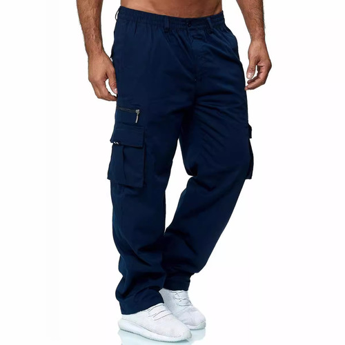 2024 Men's Casual Multi-Pocket Loose Straight Leg Work Pants Outdoor Pants Fitness Pants