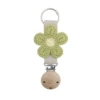 Apricot color (wooden hat clip with holes) [Fruit green (woven style) five-petal flower]