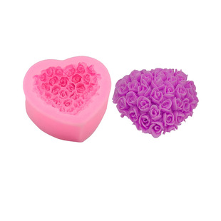 DIY cake mold love rose sugar silicone mold chocolate mold soft Pottery handmade soap pudding mold