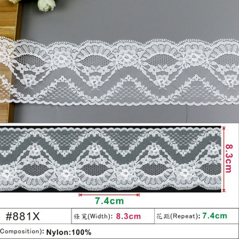 台版蕾丝 现货8.3CM股线小波浪加密加厚蕾丝花边Lolita女装蕾丝