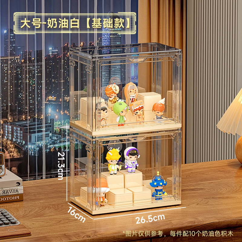 盲盒收纳盒透明亚克力手办展示架玩偶泡泡玛特防尘防潮积木展示盒|undefined