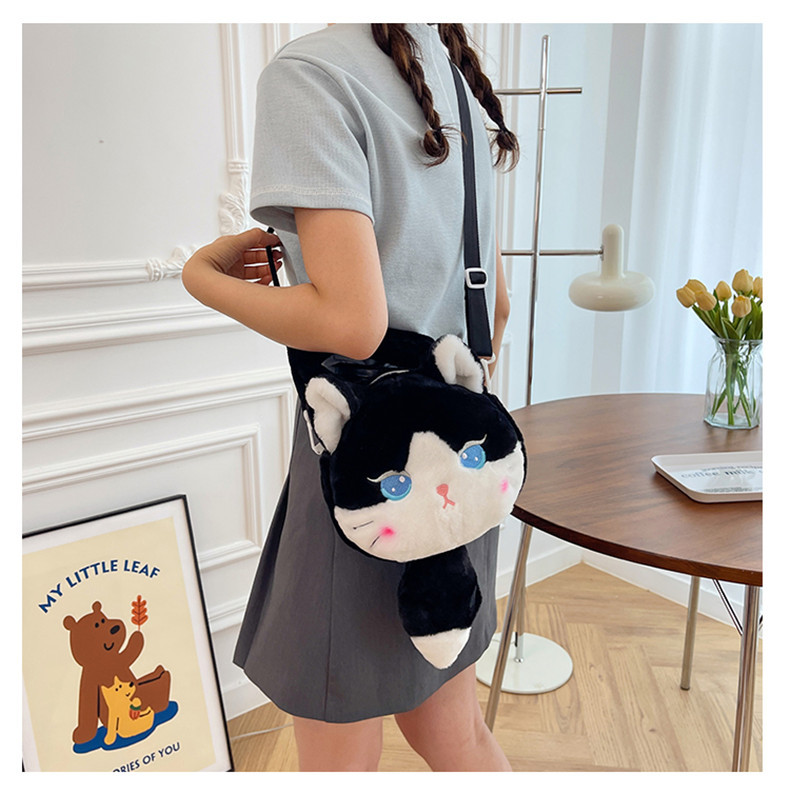 137g Weight Zipper Closure Type Single Shoulder Strap, Top Handle Strap Type Shoulder Bag Bags Type Casual Occasion Plush Material Animal, Cartoon Pattern Spring, Autumn&Winter Season Kid'S Gender Cute Style Round Shape Kid'S Plush Animal Cartoon Cute Round Zipper Shoulder Bag 29