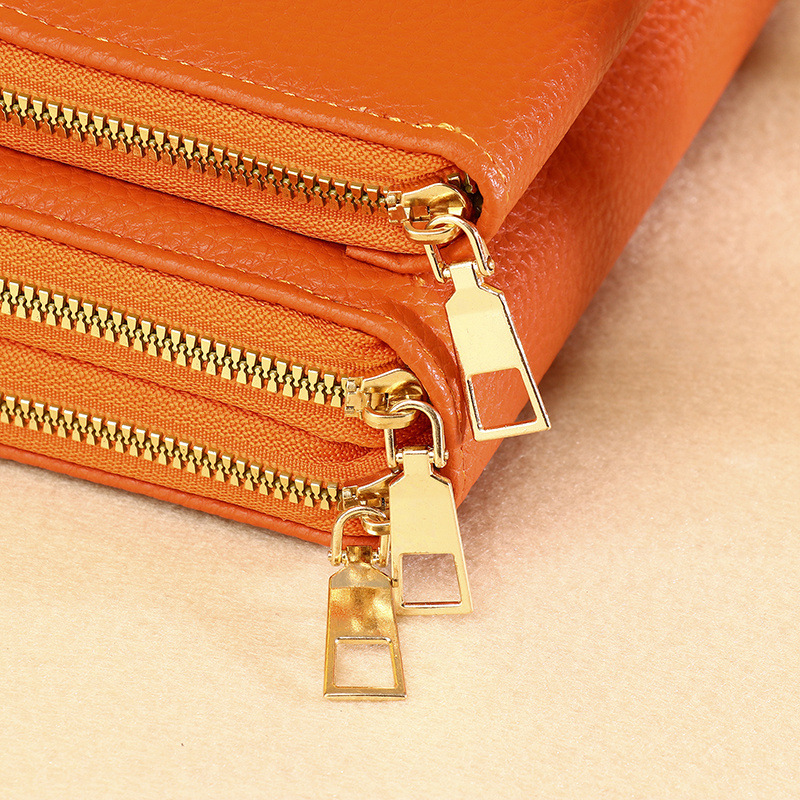 Women's Pu Leather Solid Color Streetwear Square Zipper Phone Wallets display picture 8