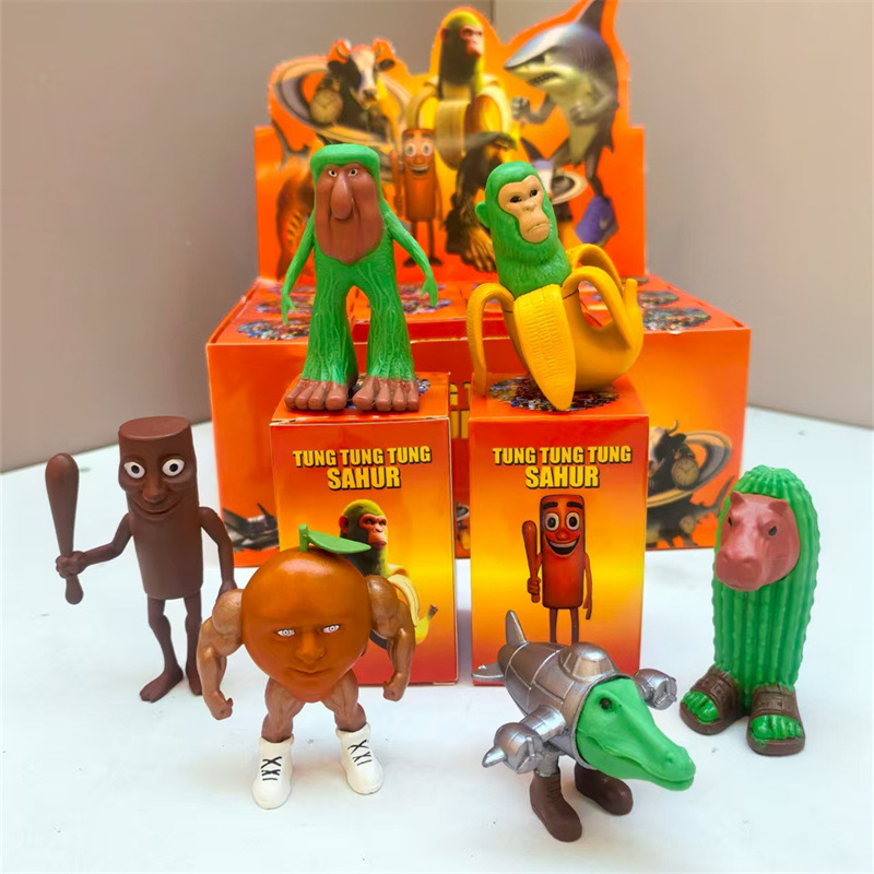 Transfronterizos extranjeros montañas y mares a través de la mano Tong Tong Tralala zapatos modelo de muñeca de tiburón creativo adornos caja ciega