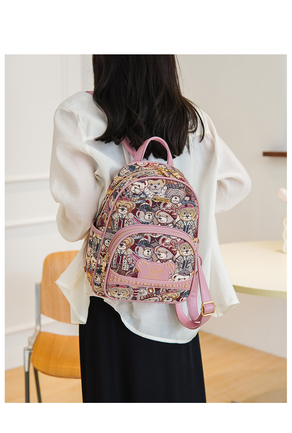 backpack women 2024 new fashion women's bag niche canvas bag casual small schoolbag_voghion.com