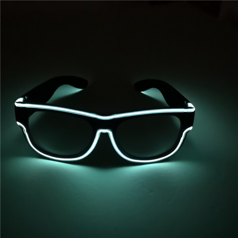 Fabricante suministro de gafas luminosas inalámbricas recargables de luz fría, gafas luminosas transfronterizas de discotecas, bares, fiestas, gafas luminosas LED