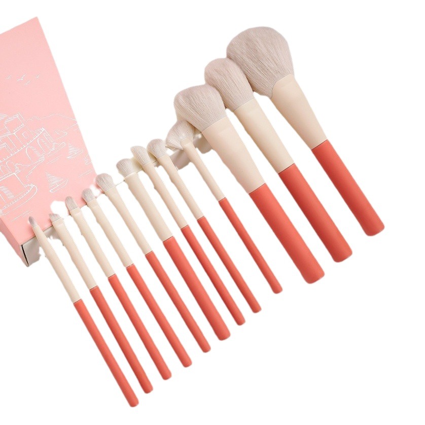 Serie de vacaciones 12 pinceles de maquillaje traje conjunto completo cepillo suelto sombra de ojos Fundación pelo suave herramientas de belleza cepillo de maquillaje