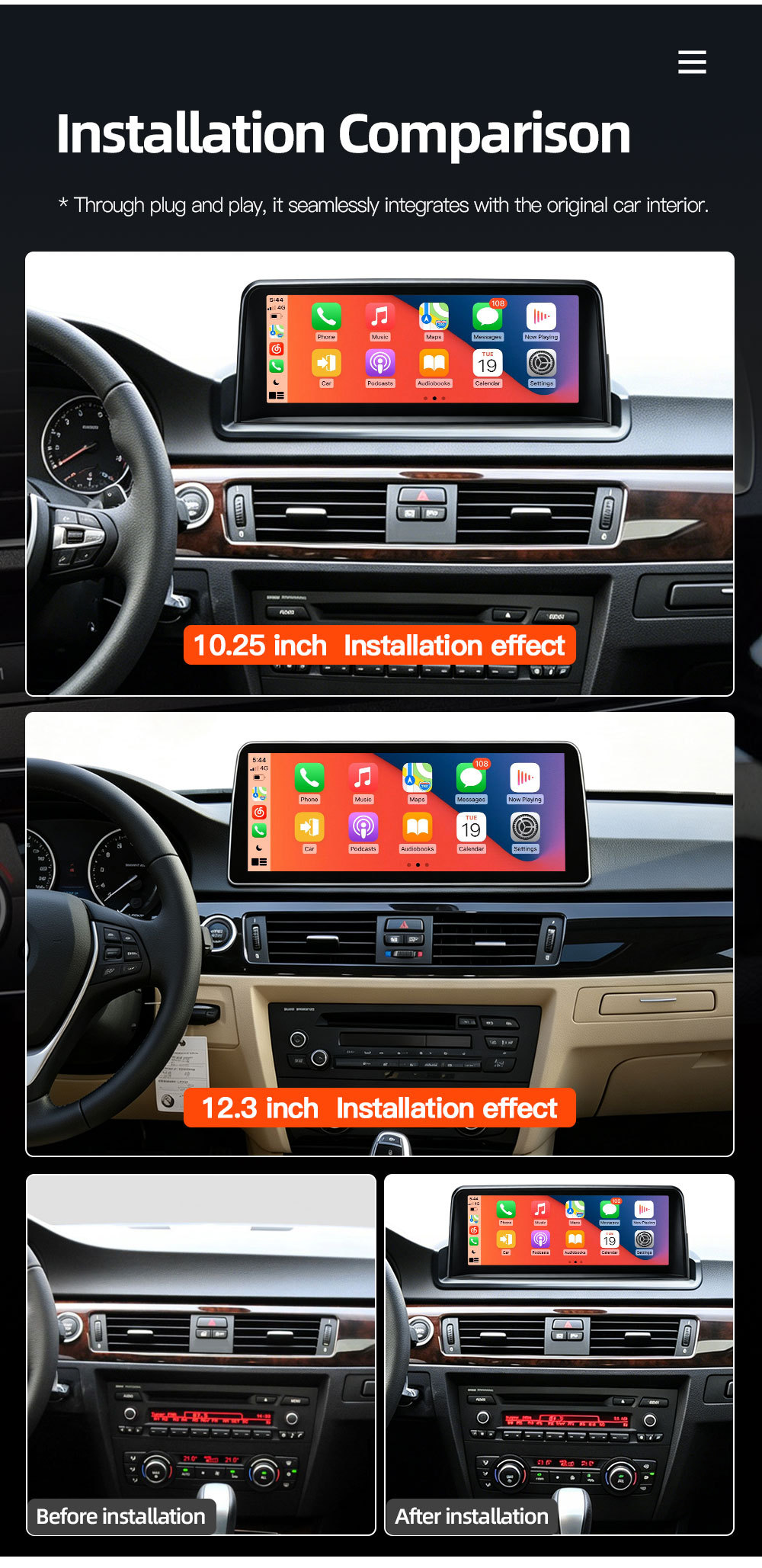 Suitable for Bmw 3 Series E90 E91 E92 E93 Car Central Control Large Screen Navigation Carplay All-In-One Machine