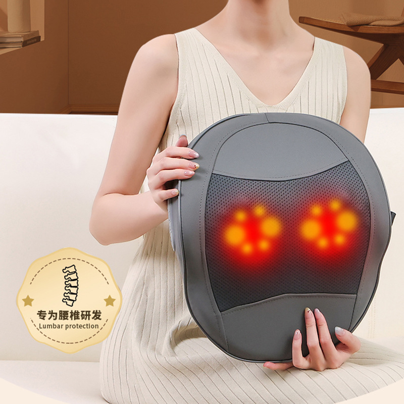 新製品もみほぐし首背中加熱マッサージクッション腰マッサージ頚椎マッサージ枕腰椎肩首頭|undefined
