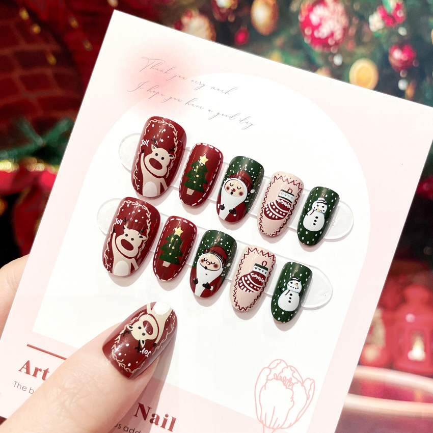 35g Weight Christmas Festival Cute Style Christmas Cute Press On Nails 4