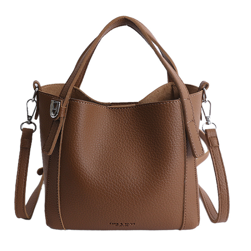 Nicho coreano litchi pattern bolso de cubo de mano mujer comercio exterior nueva moda alta textura ligera lujosa bolsa de mochila