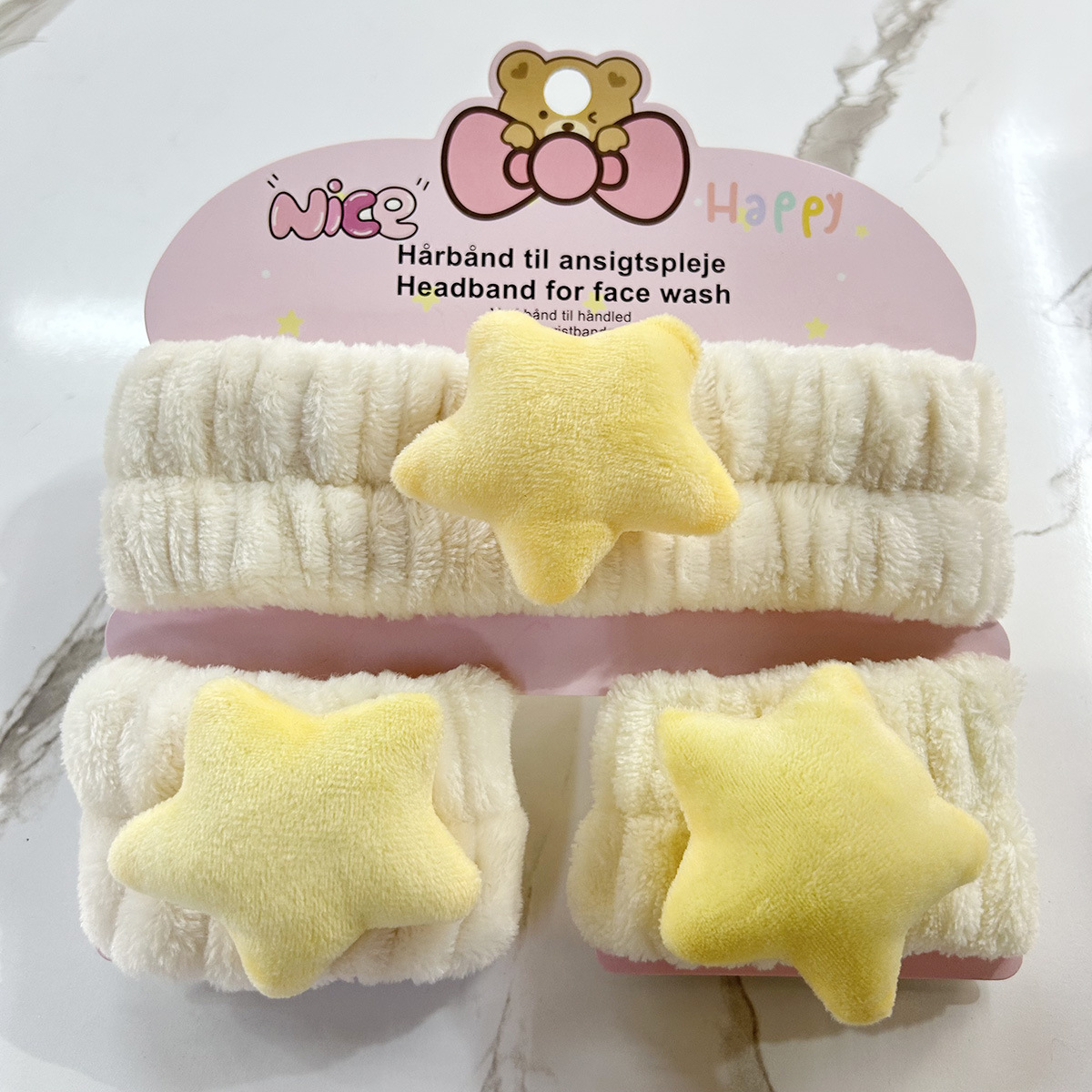 Banda de cabello de moda con tarjeta de papel dulce decoración de animales pequeños de peluche de lavado banda de cabello de dibujos animados correa de muñeca tridimensional