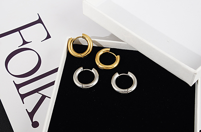 Earrings Classification Housewarming, Anniversary, Business, Wedding, Travel, Birthday, Festival Occasion Ins Style Geometric Titanium Steel Plating No Inlaid Earrings