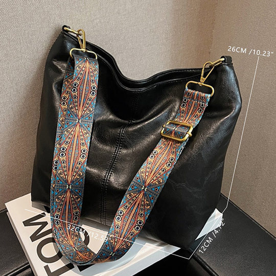 Vintage Style Geometric Print Strap Hobo Bag Large Capacity Crossbody Bag Women's Shoulder Bag Crossbody Bag