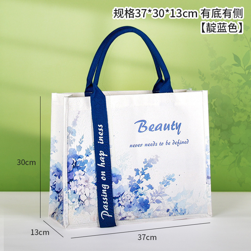 Bolsa de lona personalizada con logotipo, bolsa de lona laminada, bolsa de lona gruesa, bolsa tridimensional hecha a mano.