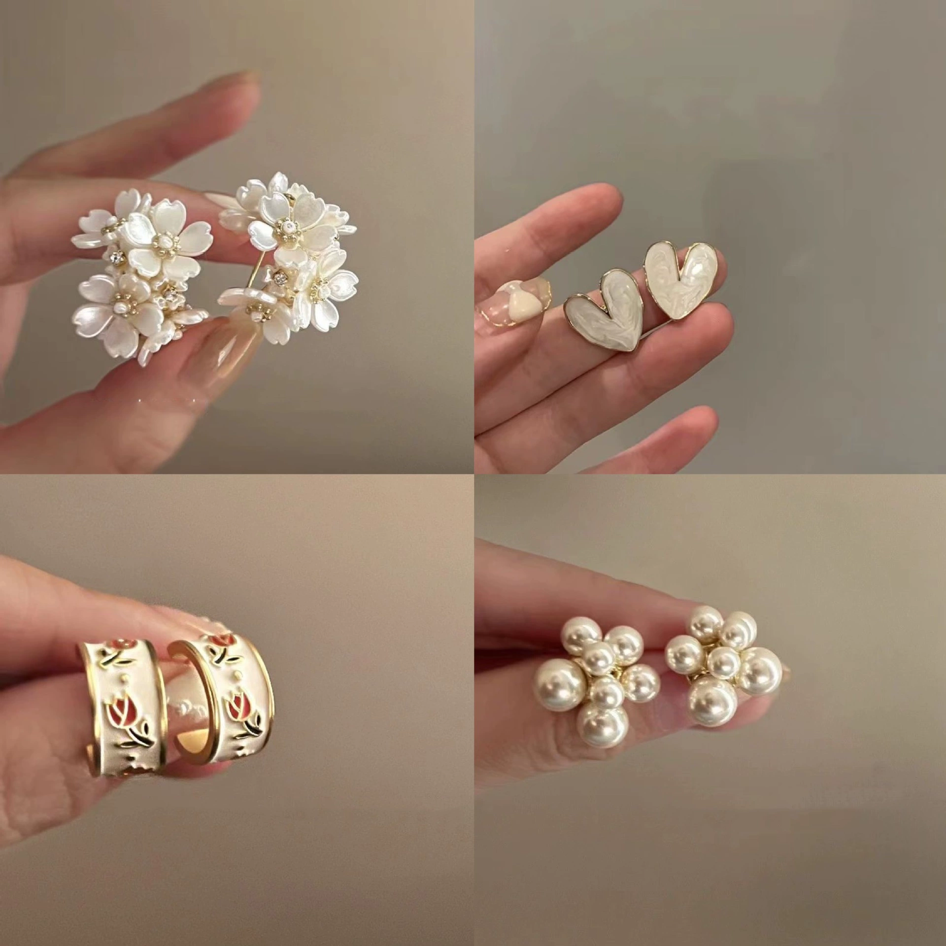 Серебряная игла из жемчуга, атмосферные модные серьги, цветочные, стиль лёгкого люкса, стиль высокого качества