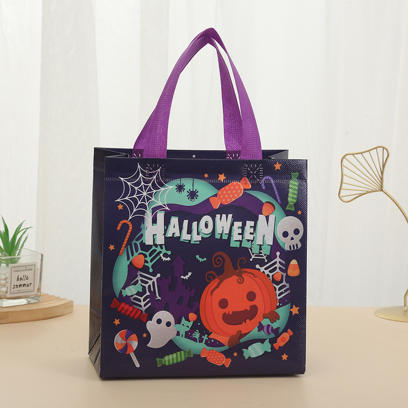 ハロウィーン手提げ袋プリントカラー不織布袋パーティープレゼント包装袋デパートレジ袋卸売り|undefined
