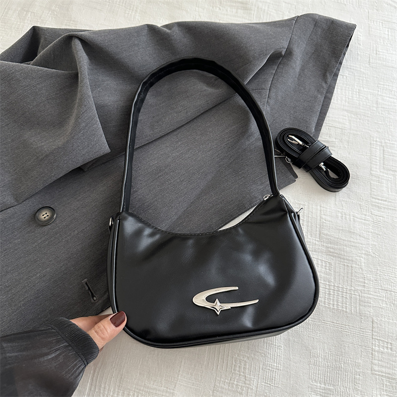 Nicho plateado bolso debajo de la axila para mujeres 2024 nueva moda bolso de mano pequeño cuadrado versátil bolso de mochila