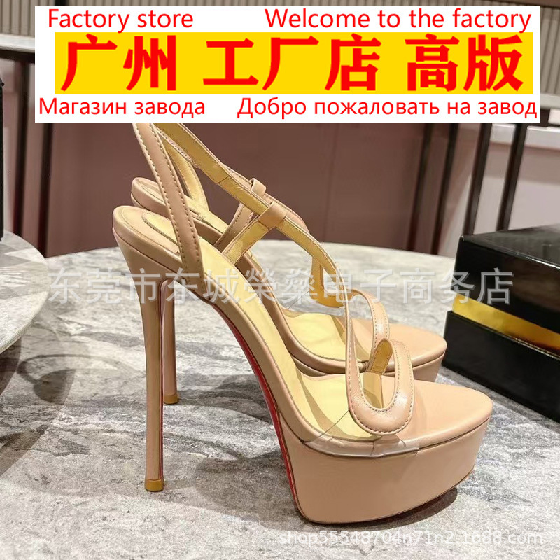2025 Summer New Style One-Strap Ultra-High Heel Fashion Runway Waterproof Platform Stiletto Sky-High Genuine Leather Sandals for Women 2025 Summer New Style One-Strap Ultra-High Heel Fashion Runway Waterproof Platform Stiletto Sky-High Genuine Leather Sandals for Women