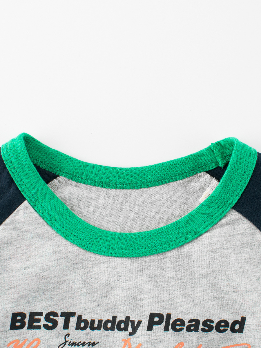 27kids Ropa infantil estilo coreano, camiseta de manga corta con letras para niños, moda verano 2026, ropa de bebé al por mayor