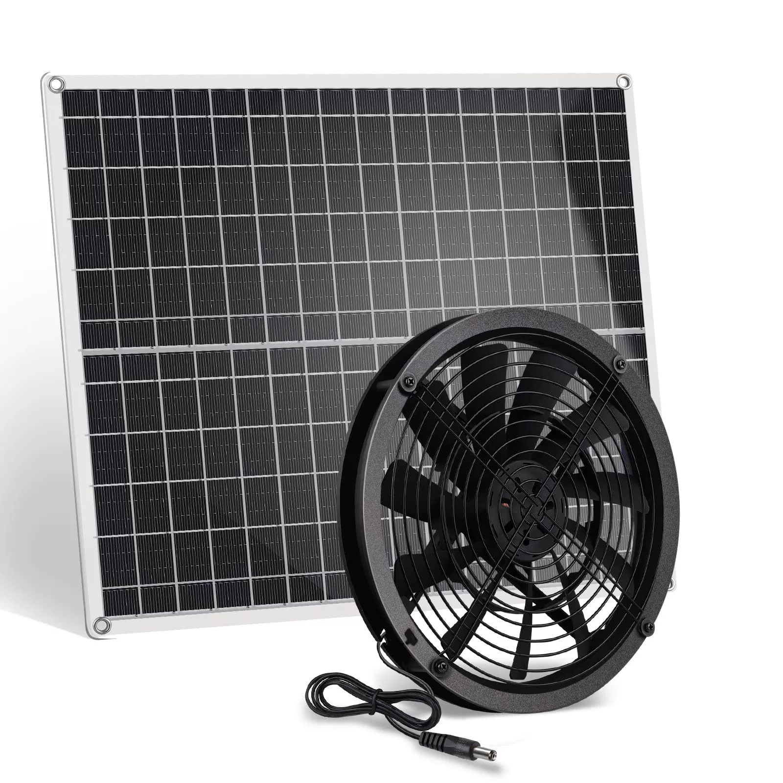 Трансграничная поставка солнечных вентиляторов мощностью 20 Вт, вытяжных вентиляторов для курятников в комнате для домашних животных, фотоэлектрических вентиляторов зеленой энергии для домашних хозяйств.