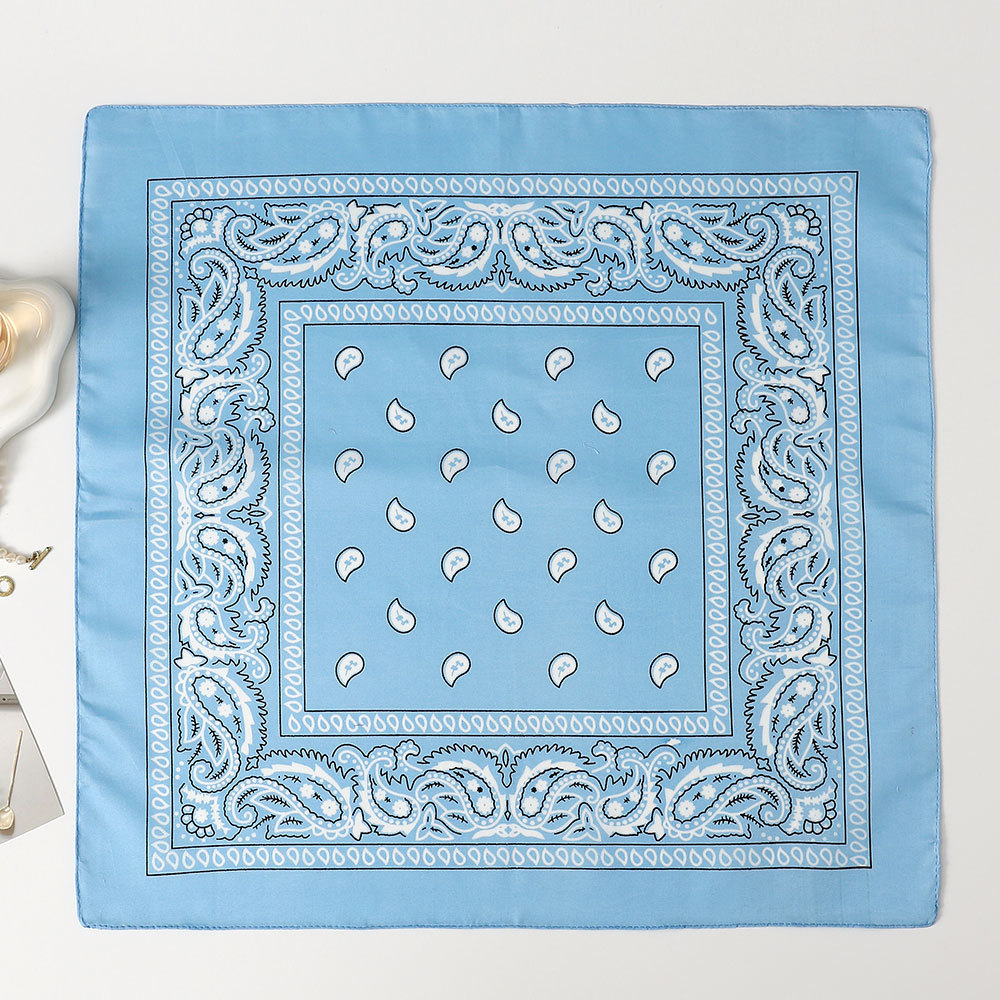 Bandana Cuadrada de Estampado Paisley 53cm de Poliéster para Deportes y Hip Hop