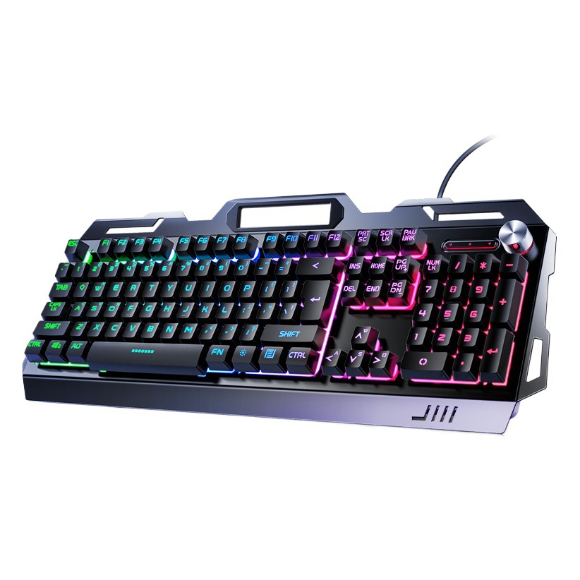 Talla de plata V2G5 sensación mecánica de metal teclado ratón auriculares de tres piezas conjunto de accesorios de computadora de juego con cable USB