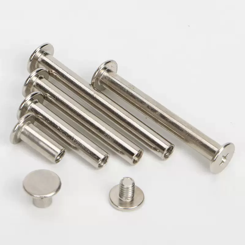 镀镍账本钉 对锁对接子母钉相册样册台历对锁M4螺丝5~150长可定制