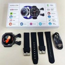 跨境TK爆款AIMB-Z19智能手表蓝牙通话心率+隐藏式蓝牙耳机二合一